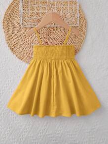 SHEIN 嬰兒女孩花卉鉤針修邊背心裙