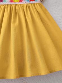 SHEIN 嬰兒女孩花卉鉤針修邊背心裙