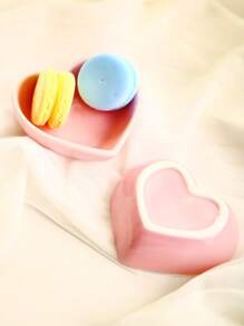 Joivida 1 件瓷器酱汁碟，现代心形酱汁碟，适用于厨房学校用品，返校 - 粉色 - 查看 3