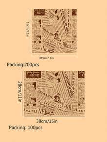 200 piezas de papel de pergamino, pergamino moderno con gráficos de letras para revestimiento de freidor de aire de cocina, revestimientos de freidora de aire, papel para freidor de aire - Multicolor - Ver 2