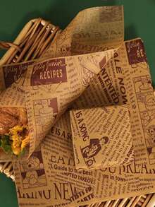 200 piezas de papel de pergamino, pergamino moderno con gráficos de letras para revestimiento de freidor de aire de cocina, revestimientos de freidora de aire, papel para freidor de aire - Multicolor - Ver 4