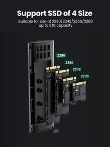 UGREEN Estuche SSD portátil M.2 NGFF NVME - Gris - Ver 6