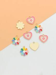 8入組/套隨機色花DIY吊墜 - 彩色 - 查看 2