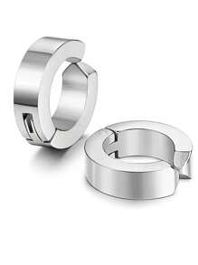 男士極簡耳夾,適用於首飾類禮品和派對 - 銀色 - 查看 2