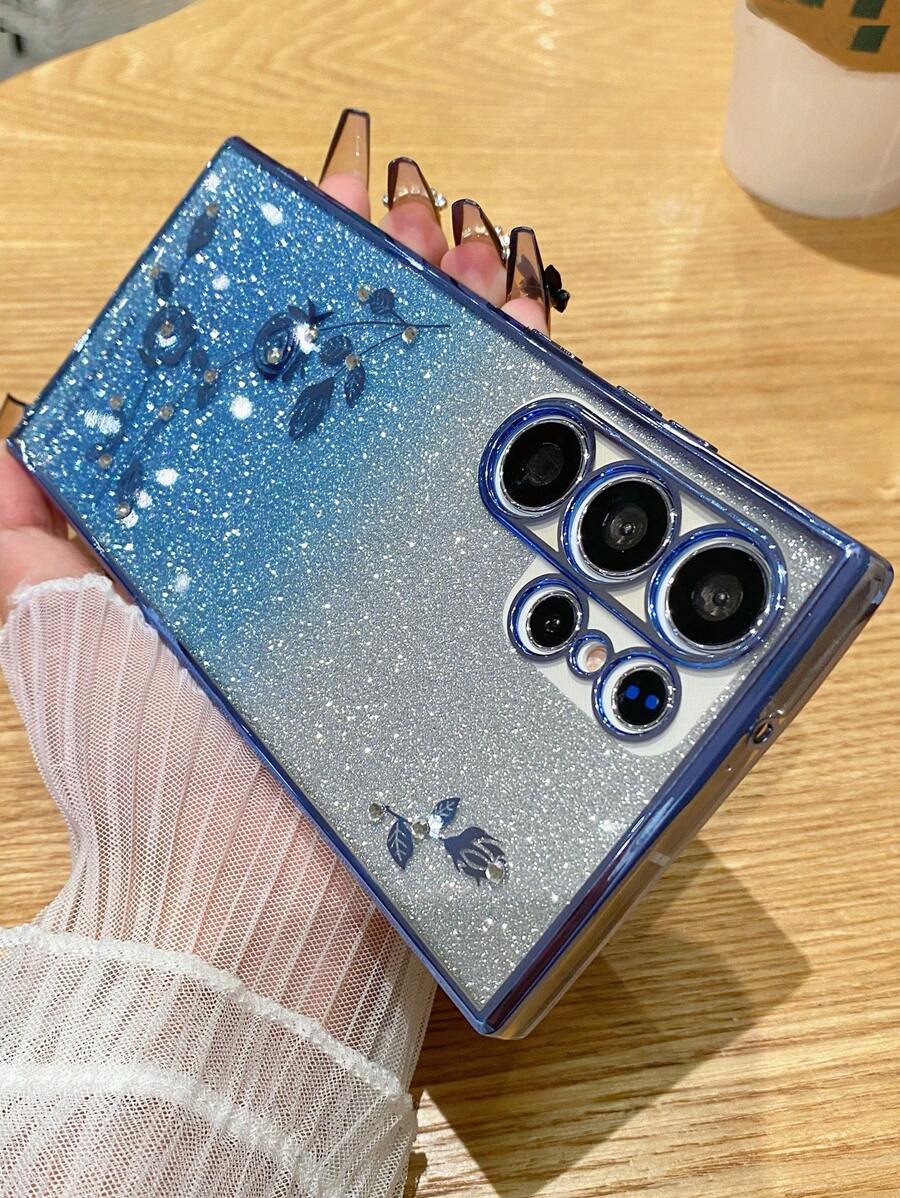 手工制作的水钻渐变玫瑰闪光电镀防震 TUP 手机壳兼容 Galaxy S25 Ultra/S24 Ultra/S24 FE/S23 FE/S22/S21/S20 FE/A05/A06/A14/A15/A16/A23/A25/A35/A54/A55,兼容 16 Pro Max/15/14/13/12/11/XS/XR/8/7/6、Redmi Note 9~13 Pro 系列 - 彩色 - 查看 1