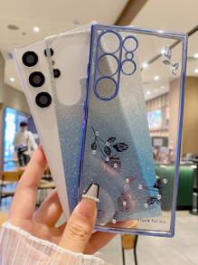 手工制作的水钻渐变玫瑰闪光电镀防震 TUP 手机壳兼容 Galaxy S25 Ultra/S24 Ultra/S24 FE/S23 FE/S22/S21/S20 FE/A05/A06/A14/A15/A16/A23/A25/A35/A54/A55，兼容 16 Pro Max/15/14/13/12/11/XS/XR/8/7/6、Redmi Note 9~13 Pro 系列 - 彩色 - 查看 3