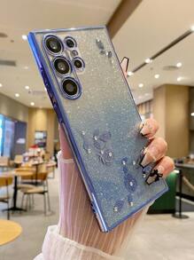 手工制作的水钻渐变玫瑰闪光电镀防震 TUP 手机壳兼容 Galaxy S25 Ultra/S24 Ultra/S24 FE/S23 FE/S22/S21/S20 FE/A05/A06/A14/A15/A16/A23/A25/A35/A54/A55，兼容 16 Pro Max/15/14/13/12/11/XS/XR/8/7/6、Redmi Note 9~13 Pro 系列 - 彩色 - 查看 5