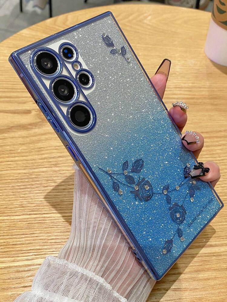 手工制作的水钻渐变玫瑰闪光电镀防震 TUP 手机壳兼容 Galaxy S25 Ultra/S24 Ultra/S24 FE/S23 FE/S22/S21/S20 FE/A05/A06/A14/A15/A16/A23/A25/A35/A54/A55，兼容 16 Pro Max/15/14/13/12/11/XS/XR/8/7/6、Redmi Note 9~13 Pro 系列 - 彩色 - 查看 7