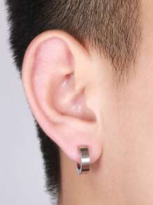 男士極簡耳夾,適用於首飾類禮品和派對 - 銀色 - 查看 3