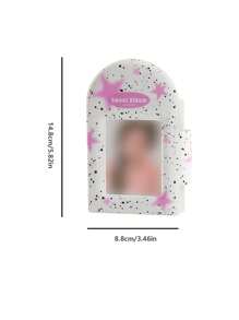 1 件字母和星星图案迷你相册，创意便携式照片卡盒，用于照片、卡片存储返校 - 彩色 - 查看 3