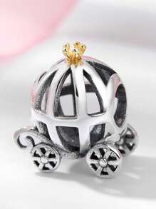 1入組創意南瓜馬車設計銀DIY珠子適合女士DIY首飾製作 - 銀色 - 查看 5