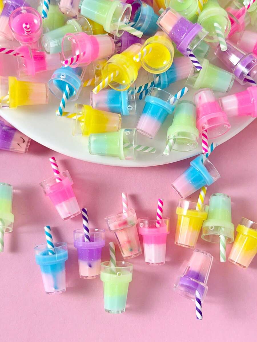 10 Cái/bộ Màu Sắc Ngẫu Nhiên Chai Dễ Thương Tự Làm Mặt Dây Chuyền Cho Nữ Trang Sức Làm - Nhiều màu - Xem 1