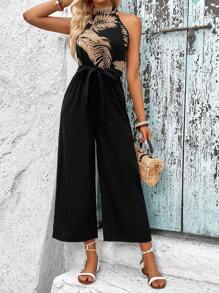 Breezaya Áo liền quần nữ Thắt lưng Nhiệt đới Boho - màu đen - Xem 2