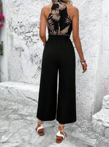 Breezaya Áo liền quần nữ Thắt lưng Nhiệt đới Boho - màu đen - Xem 3