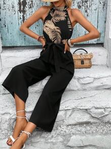 Breezaya Áo liền quần nữ Thắt lưng Nhiệt đới Boho - màu đen - Xem 1