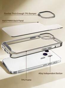 Habyby 3 In 1 Clear Anti-fall Phone Case & Lens Protector & Screen Protector - Khaki - View 4