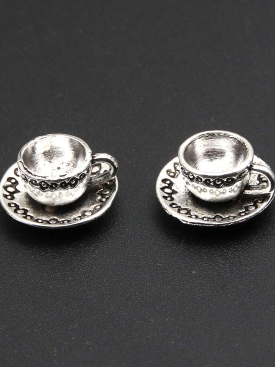 10 cái/bộ Mặt dây chuyền cốc hợp kim DIY - Bạc - Xem 1