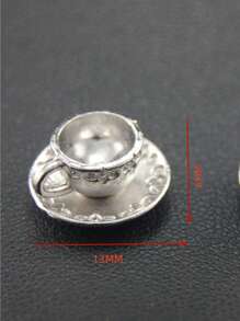 10 cái/bộ Mặt dây chuyền cốc hợp kim DIY - Bạc - Xem 3