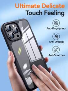 Habyby Hard PC Anti-fall Anti-yellow Rhinestone Clear Armor Phone Case Compatible With iPhone15/15Plus/15Pro/15Promax - Black - View 7