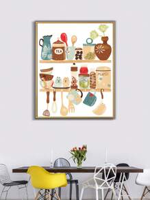 1pc Kitchenware Pattern Unframed Painting, Modern Chemical Fiber Frameless Painting For Home Decor - Multicolor - View 5