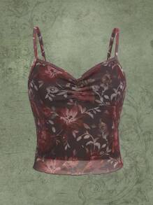 ROMWE Hippie Áo khoác và áo lót dành cho xe tăng nữ Xù Hoa Boho - Nhiều màu - Xem 1