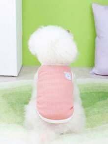 1pc Cartoon Bear Patch Decor Pet Tank For Dog And Cat For Summer - Pink - View 1