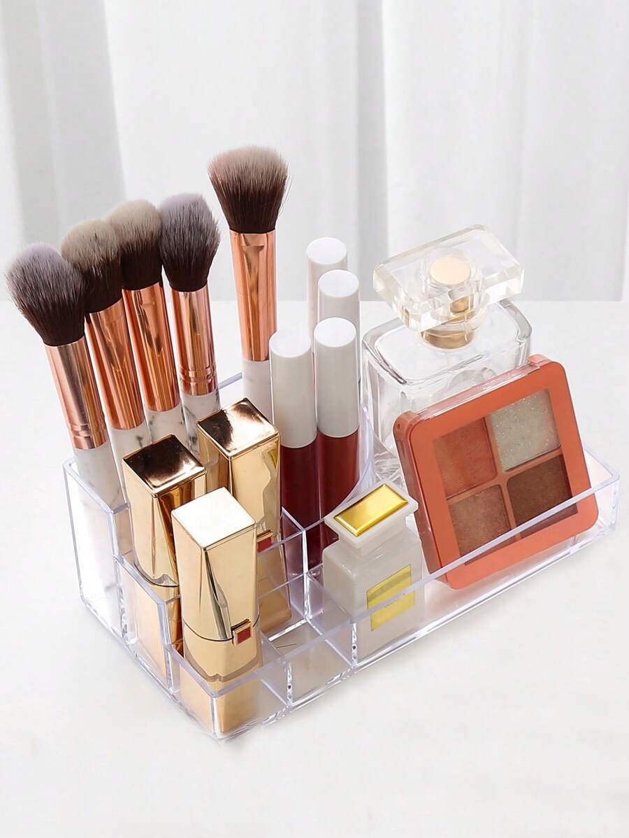 1pc PS Makeup Storage Box, Minimalist Clear Makeup Storage Box For Home - Clear - View 1