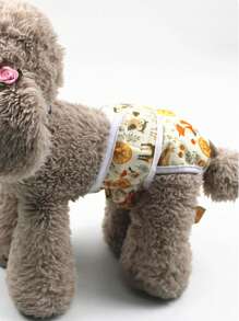 1pc Deer Print Pet Sanitary Pants For Dog And Cat For Healthy - Multicolor - View 1