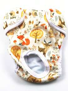 1pc Deer Print Pet Sanitary Pants For Dog And Cat For Healthy - Multicolor - View 2