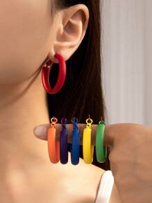 đôi/bộ Bông tai dạng vòng tối giản thông thường dành cho phụ nữ cho cuộc sống hàng ngày - Nhiều màu - Xem 1