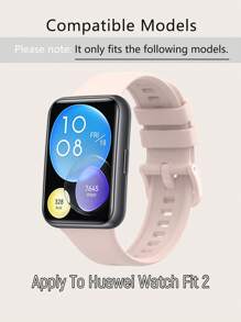 红色纯色硅胶表带（适合 Watch Fit 2） - 淺粉色 - 查看 3