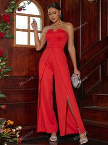 Missord Split Hem Tube Jumpsuit