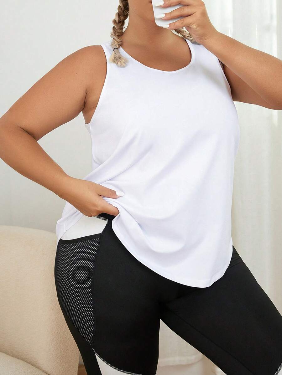 Gameset SHEIN Sport Plus Letter Graphic Sports Tank - White - View 1