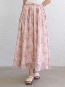 DAZY Nhuộm buộc Nút ven Váy - Nhiều màu - Xem 7