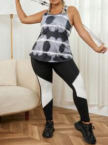 Gameset SHEIN Sport Top tank deportivo de tie dye de espalda nadador - Multicolor - Ver 5