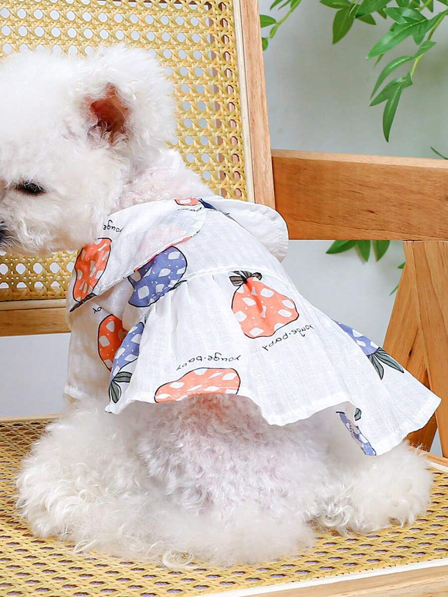 1pc Pineapple Print Pet Dress For Dog And Cat For Summer - Multicolor - View 1