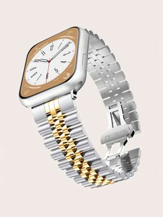 1 Pc The Metal Five Bead StrapWatch Band Straps, Watch Band Ultra/SE/10/9/8/7/6/5/4/3/2/1 Series Straps, And AppleWatch Ultra2/Ultra/SE/Series 38/40/41/42/44/45/46/49mm, Women's Fashion Bracelet Accessories. Best Gift For Girlfriend And Friends,Wearing It Is Neither Stuffy Nor Comfortable, Very Suitable For The Wrist,Only Strap, Excluding Watch And Cas