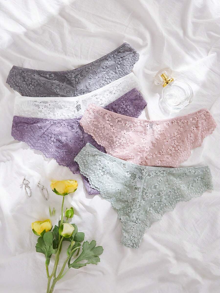5入組花邊蕾絲內褲內衣