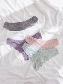 5入組花邊蕾絲內褲內衣