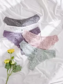 5入組花邊蕾絲內褲內衣