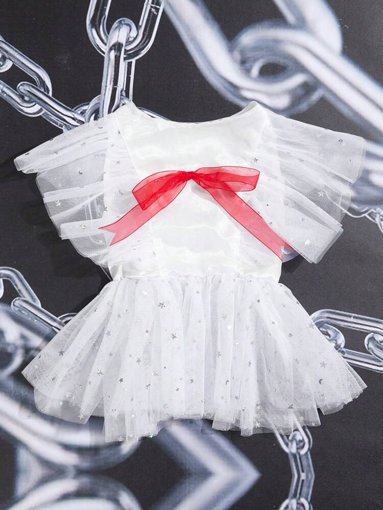 1pc Bow Decor Pet Dress For Dog And Cat For Summer