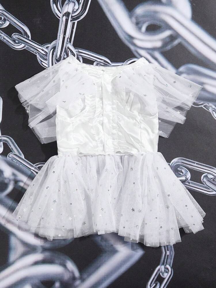 1pc Bow Decor Pet Dress For Dog And Cat For Summer