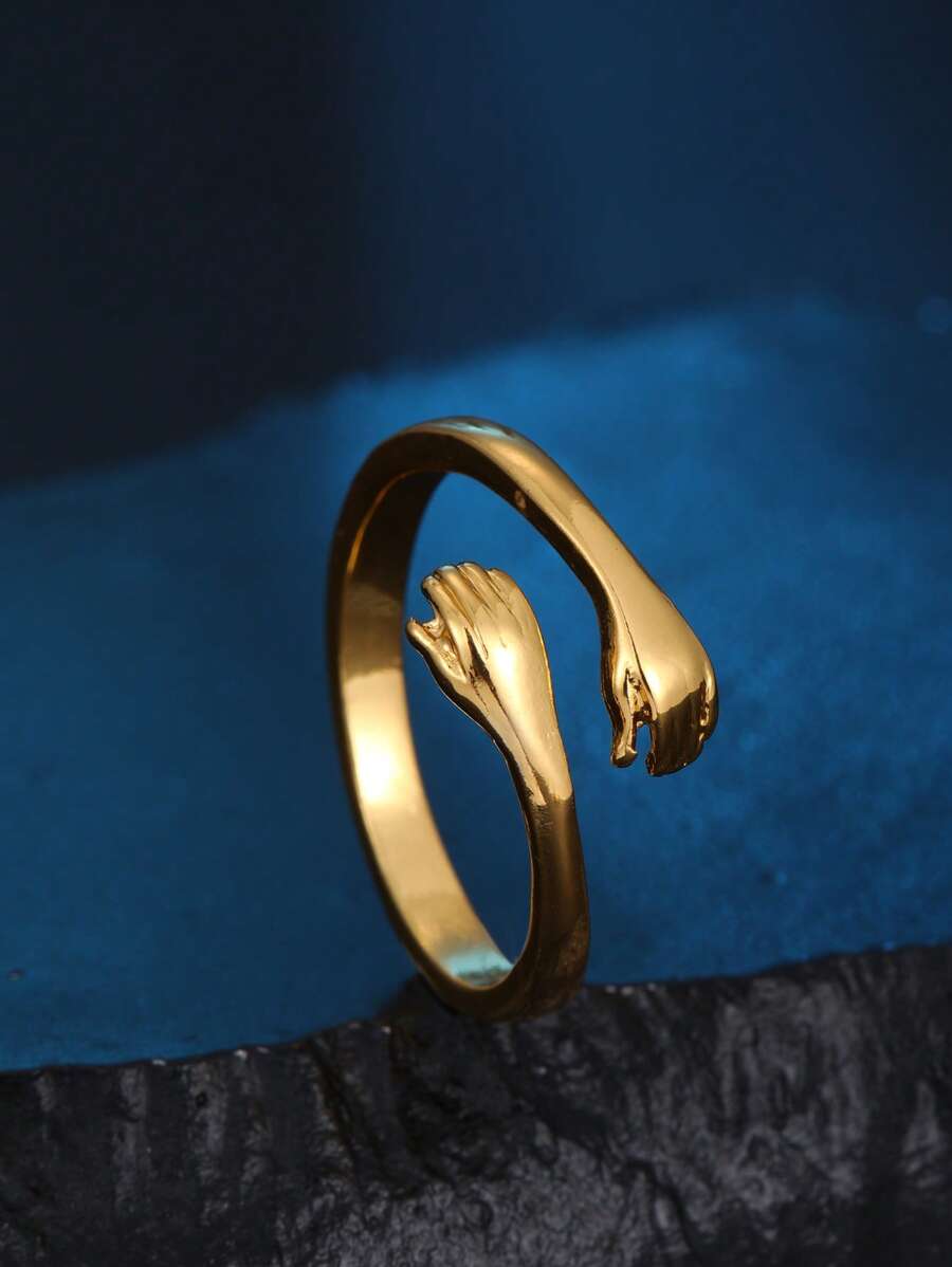 Fashionable and Popular 1pc Fashionable Zinc Alloy Hand Decor Wrap Ring For Men For Daily Decoration Alloy for Jewelry Gift and for a Stylish Look - Gold - View 1
