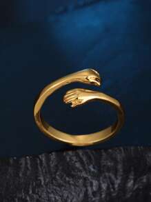 Fashionable and Popular 1pc Fashionable Zinc Alloy Hand Decor Wrap Ring For Men For Daily Decoration Alloy for Jewelry Gift and for a Stylish Look - Gold - View 2