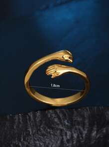 Fashionable and Popular 1pc Fashionable Zinc Alloy Hand Decor Wrap Ring For Men For Daily Decoration Alloy for Jewelry Gift and for a Stylish Look - Gold - View 3