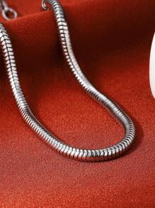 1pc Stainless Steel Snake Bone Design Women Bracelet, Unique Titanium Steel Snake Chain, Fashionable Jewelry For Party & Daily Wear - Silver - View 3