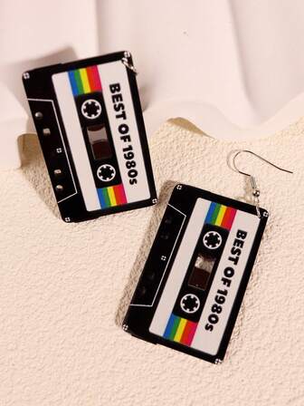 Pendientes largos cinta de casete