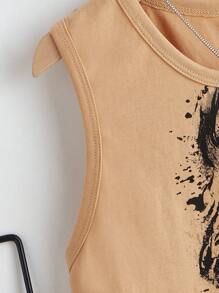 SHEIN Chicos Top tank con estampado de animal - Albaricoque - Ver 4