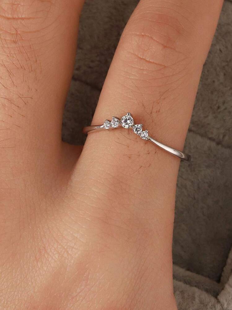 Moda 925 Argento Anello Donna Gioielli Zirconia Cubica