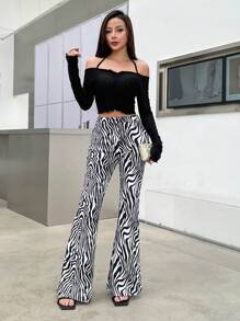 DAZY Xù Ca-vát Backless Áo phông Crop - màu đen - Xem 5
